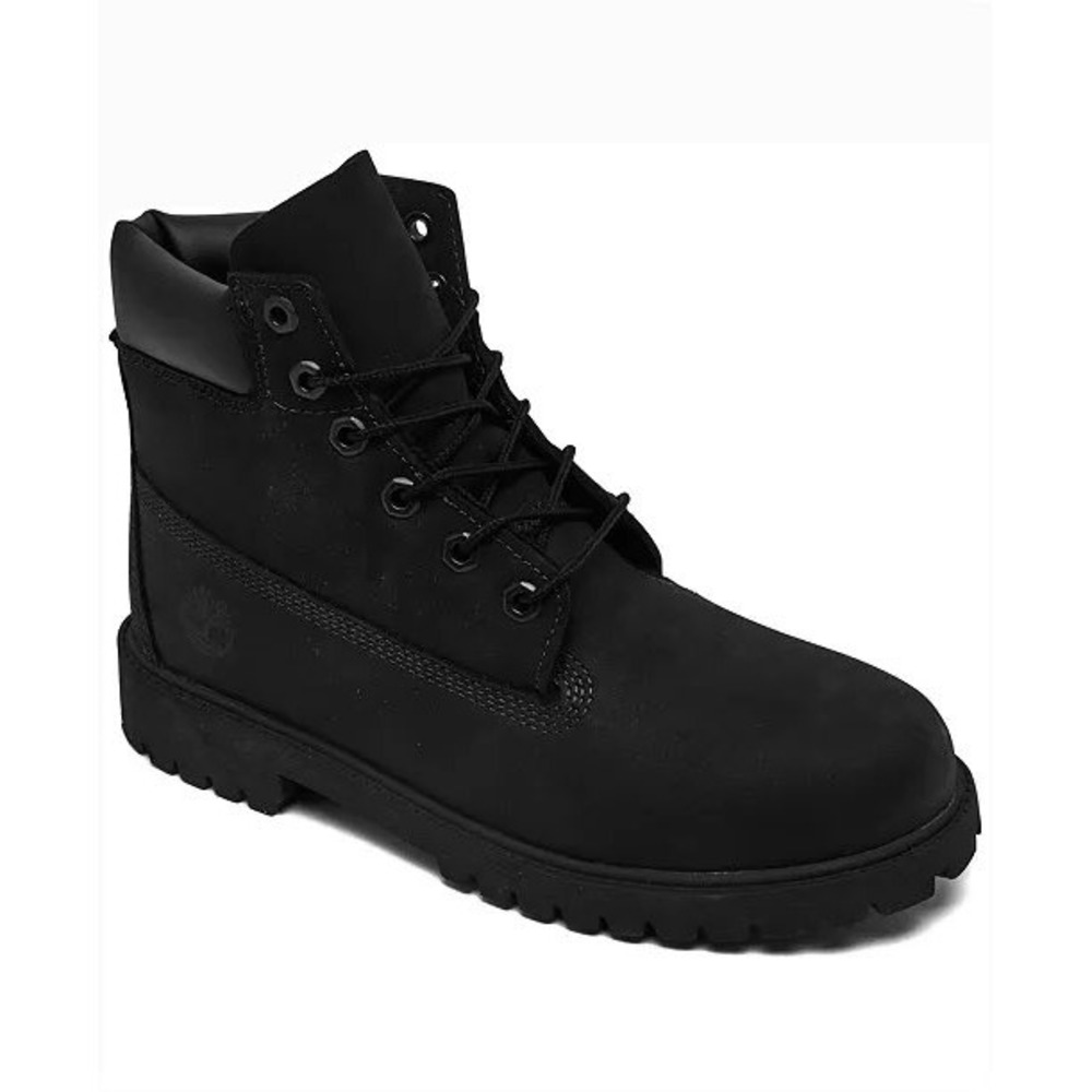 Timberland 6 Inch Premium Waterproof Boots Kids‎ Size 1 Black Nubuck Streetwear